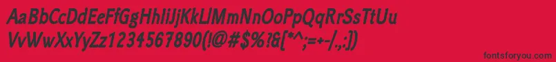 ClicheeBolditalic Font – Black Fonts on Red Background