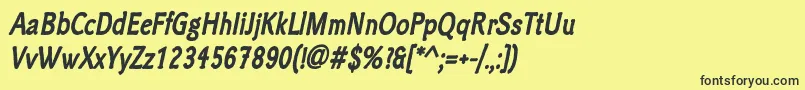 ClicheeBolditalic Font – Black Fonts on Yellow Background