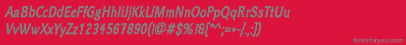 ClicheeBolditalic Font – Gray Fonts on Red Background