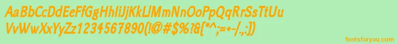 ClicheeBolditalic Font – Orange Fonts on Green Background