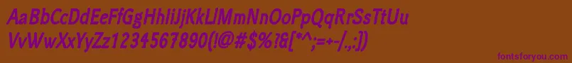 ClicheeBolditalic Font – Purple Fonts on Brown Background