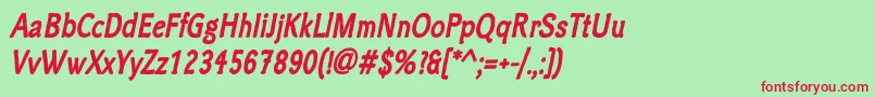 フォントClicheeBolditalic – 赤い文字の緑の背景