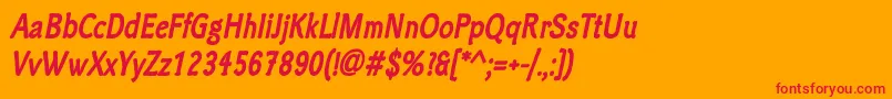 ClicheeBolditalic Font – Red Fonts on Orange Background