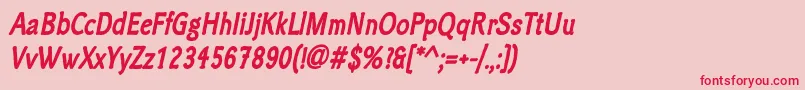 ClicheeBolditalic Font – Red Fonts on Pink Background
