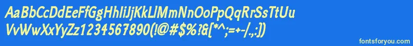 ClicheeBolditalic Font – Yellow Fonts on Blue Background