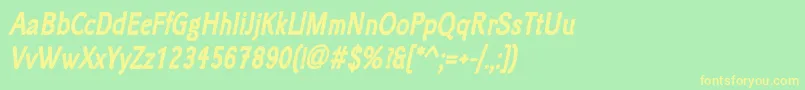ClicheeBolditalic Font – Yellow Fonts on Green Background