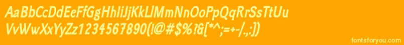 ClicheeBolditalic Font – Yellow Fonts on Orange Background
