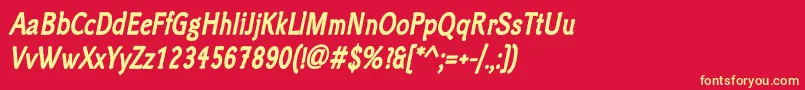フォントClicheeBolditalic – 黄色の文字、赤い背景
