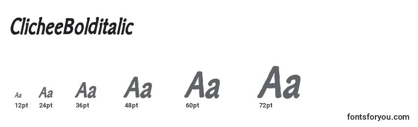 ClicheeBolditalic Font Sizes