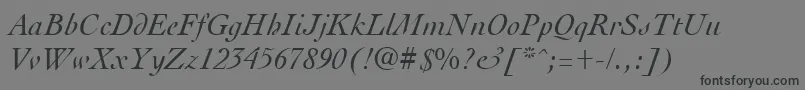 フォントCocktailItalic – 黒い文字の灰色の背景