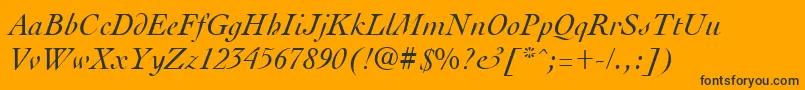 CocktailItalic Font – Black Fonts on Orange Background