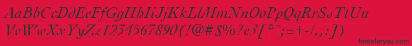 フォントCocktailItalic – 赤い背景に黒い文字