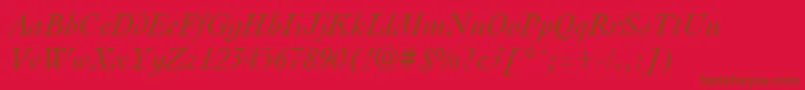 CocktailItalic Font – Brown Fonts on Red Background