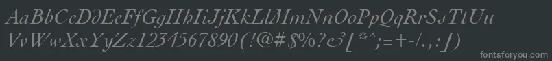 Więcej informacji o czcionce CocktailItalic Czcionka CocktailItalic – szare czcionki na czarnym tle
