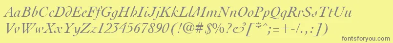 CocktailItalic Font – Gray Fonts on Yellow Background