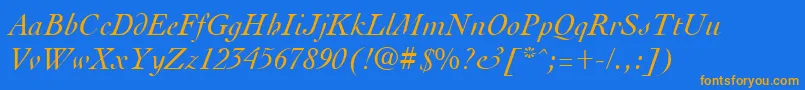 Police CocktailItalic – polices orange sur fond bleu