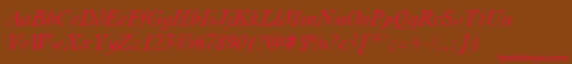 CocktailItalic-Schriftart – Rote Schriften auf braunem Hintergrund