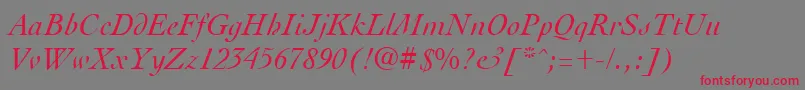 CocktailItalic Font – Red Fonts on Gray Background