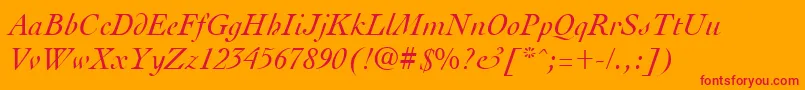 CocktailItalic Font – Red Fonts on Orange Background