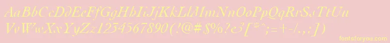CocktailItalic Font – Yellow Fonts on Pink Background