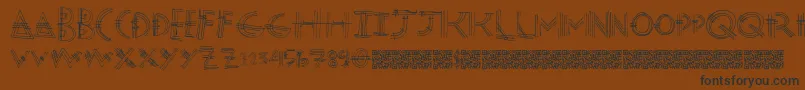 Modernpost-fontti – mustat fontit ruskealla taustalla