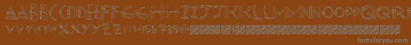 フォントModernpost – 茶色の背景に灰色の文字