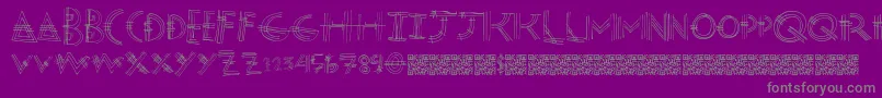 Modernpost-fontti – harmaat kirjasimet violetilla taustalla