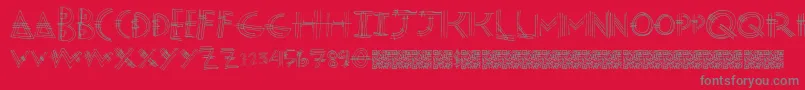 Modernpost Font – Gray Fonts on Red Background