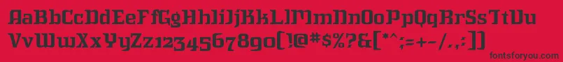 フォントIntruderalert – 赤い背景に黒い文字