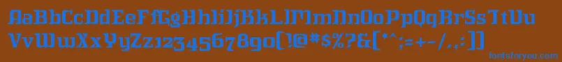 フォントIntruderalert – 茶色の背景に青い文字