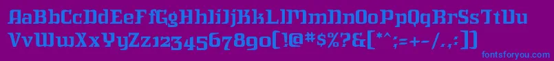 フォントIntruderalert – 紫色の背景に青い文字