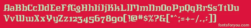 フォントIntruderalert – 赤い背景に緑の文字