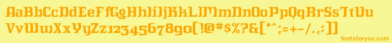 Intruderalert Font – Orange Fonts on Yellow Background