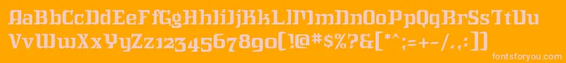 Fonte Intruderalert – fontes rosa em um fundo laranja