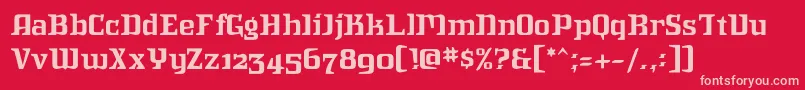 フォントIntruderalert – 赤い背景にピンクのフォント