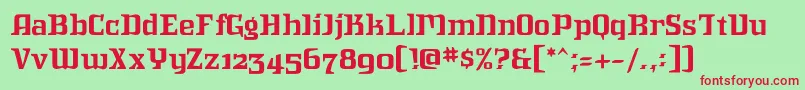 Intruderalert Font – Red Fonts on Green Background