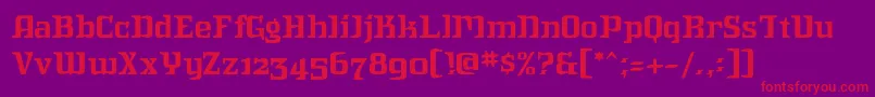 フォントIntruderalert – 紫の背景に赤い文字