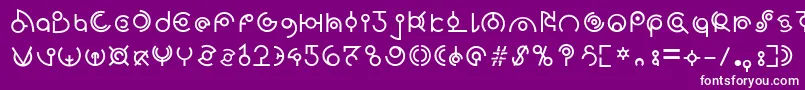 フォントAlienLines1.9 – 紫の背景に白い文字