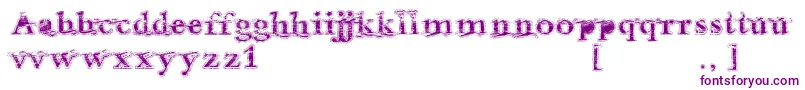 Andalusian-Schriftart – Violette Schriften auf weißem Hintergrund