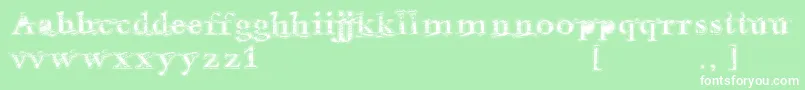 フォントAndalusian – 緑の背景に白い文字