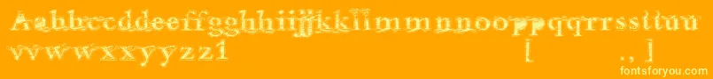 Andalusian-Schriftart – Gelbe Schriften auf orangefarbenem Hintergrund