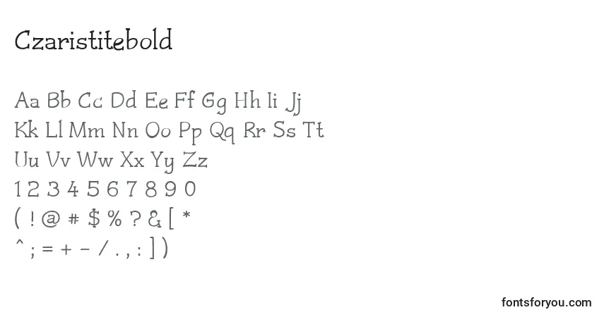 Шрифт Czaristitebold – алфавит, цифры, специальные символы