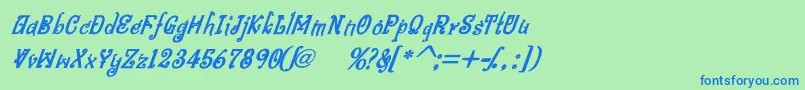 BitlingniksmusicalBoldital Font – Blue Fonts on Green Background