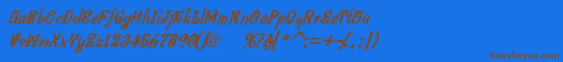 BitlingniksmusicalBoldital Font – Brown Fonts on Blue Background