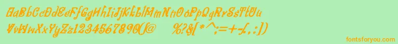 BitlingniksmusicalBoldital Font – Orange Fonts on Green Background