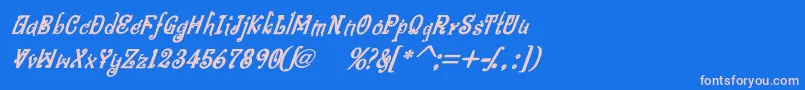 フォントBitlingniksmusicalBoldital – ピンクの文字、青い背景