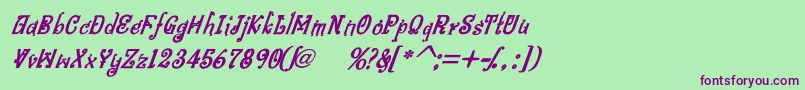 BitlingniksmusicalBoldital Font – Purple Fonts on Green Background