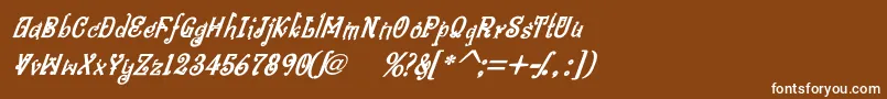 Шрифт BitlingniksmusicalBoldital – белые шрифты на коричневом фоне