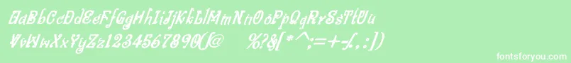 BitlingniksmusicalBoldital Font – White Fonts on Green Background