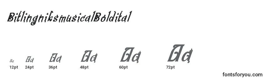 BitlingniksmusicalBoldital Font Sizes